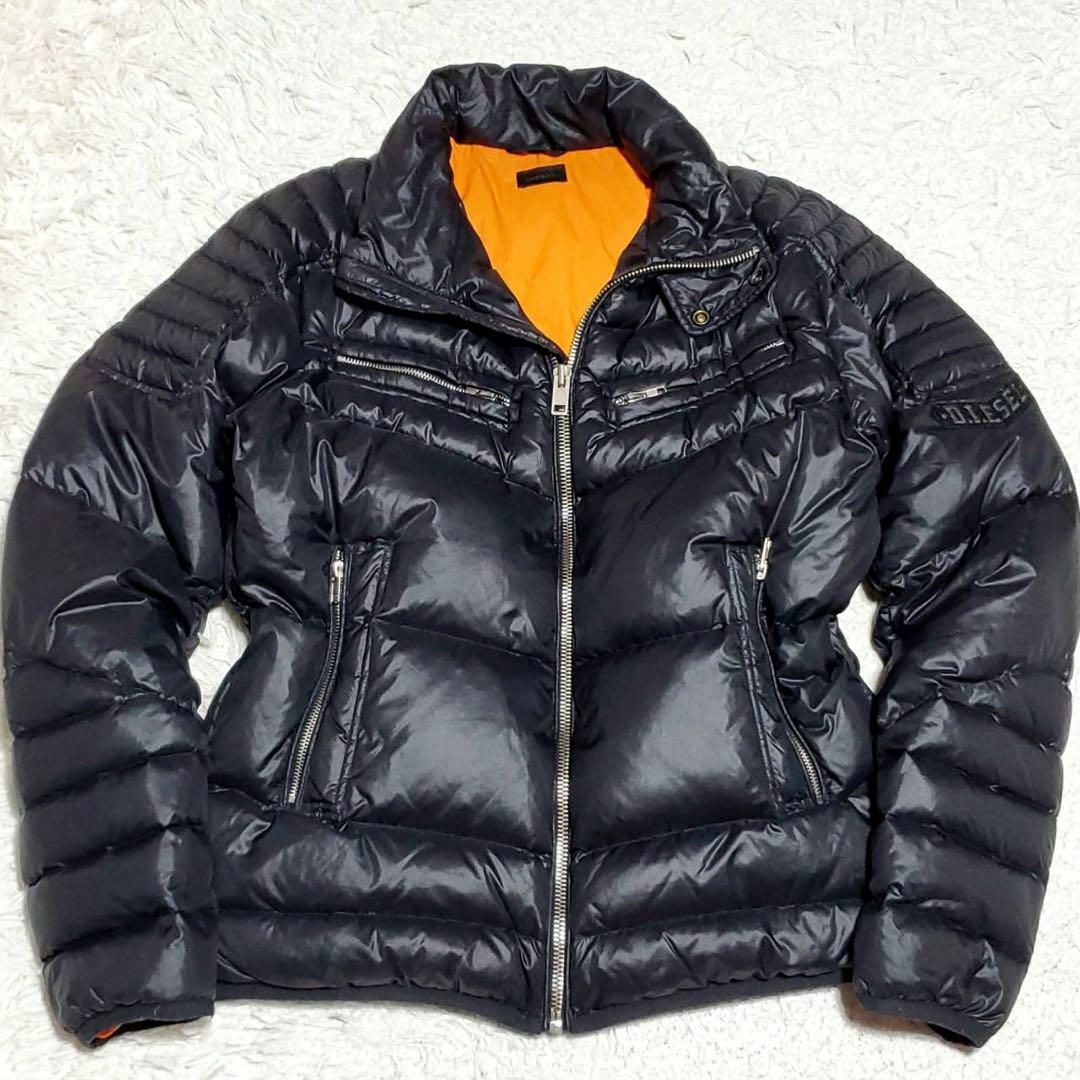 美品 XL ディーゼル ダウン ライダース 黒 ワッペン キルティング | フリマアプリ ラクマ