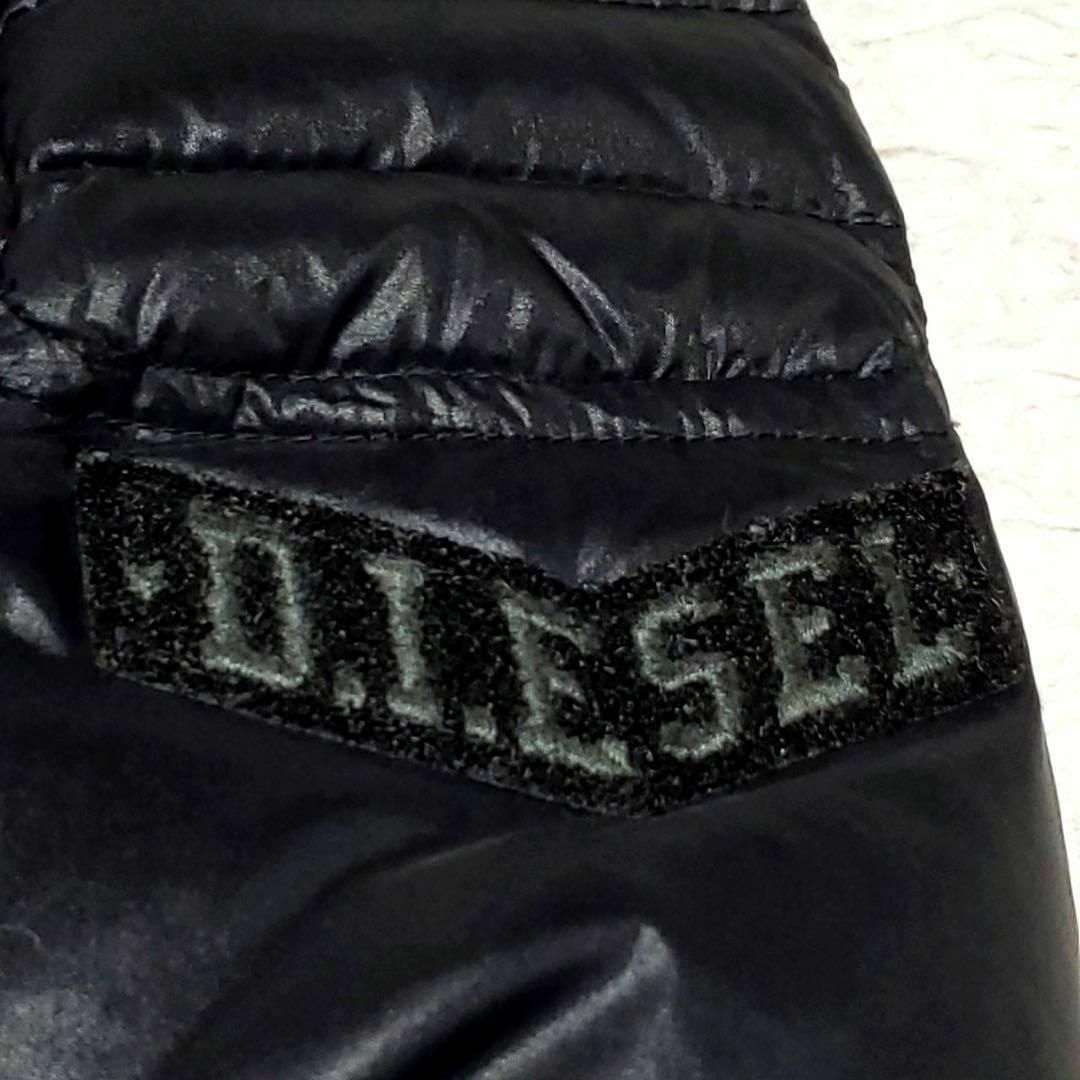 美品 XL ディーゼル ダウン ライダース 黒 ワッペン キルティング