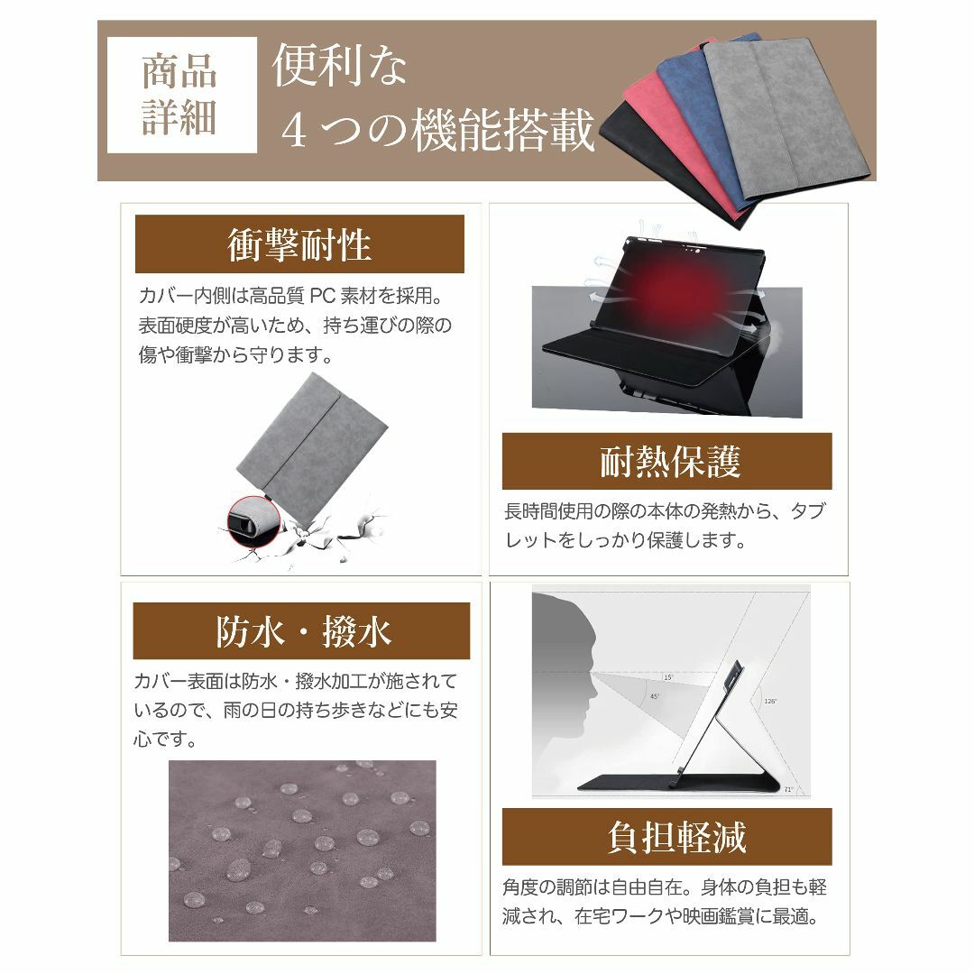 【色: レザーグレー】ケースのまま Surface Pro 7 / Surfac