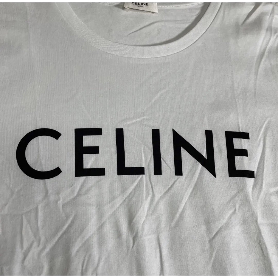 現行‼︎ CELINE セリーヌ Tシャツ ロゴ ホワイト 白 レディース XSミヤのブランド