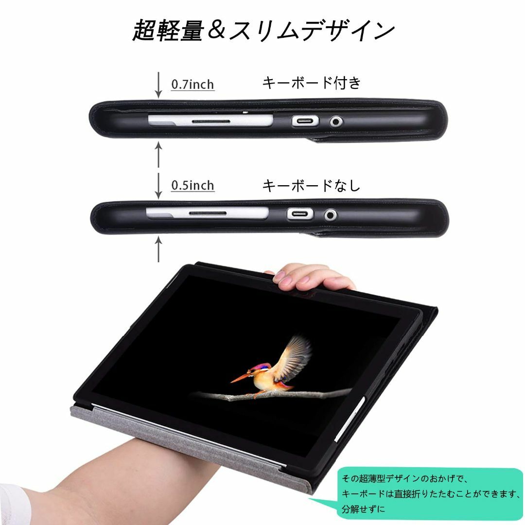 【色: グレー】xisiciao For Surface Go/Go2/Go3用