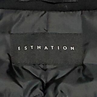 極美品 XL ESTNATION ウール100 ダウン コート ブラック ロング