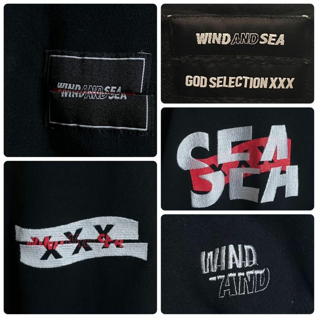 ウィンダンシー 両面刺繍ロゴ入りフルジップパーカー　wind and sea