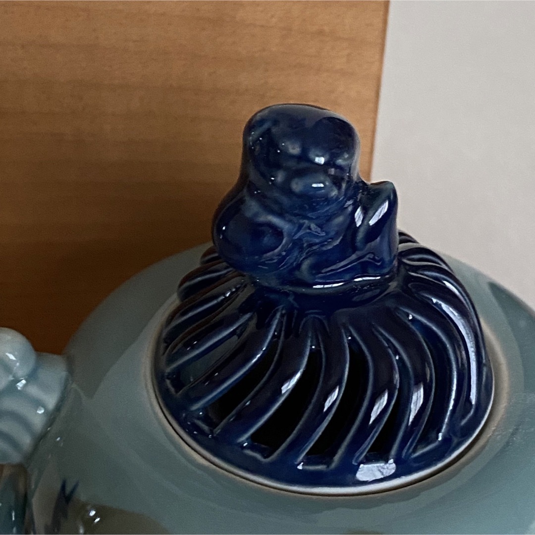 香炉 九谷焼 旭山 獅子 象耳
