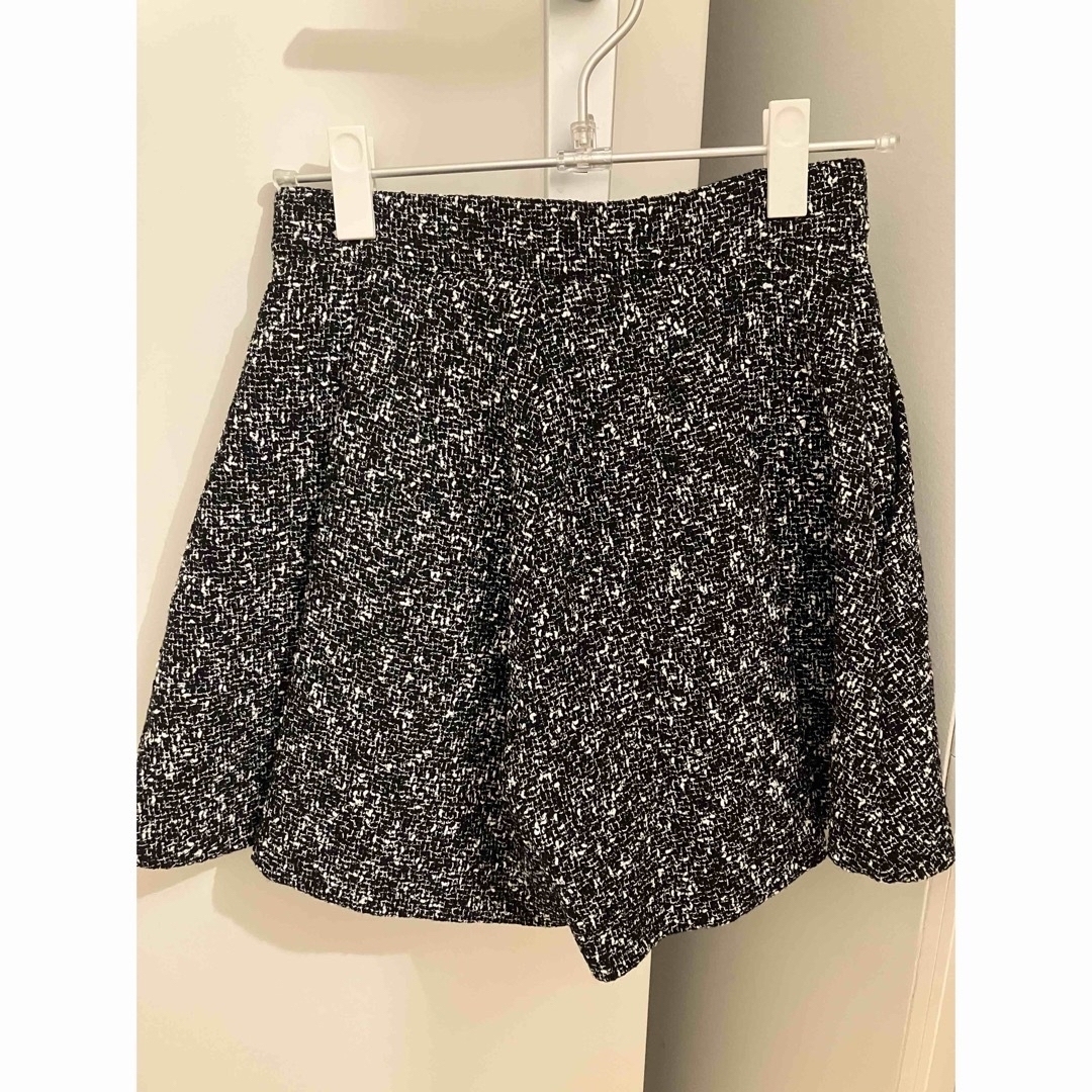 Shellerシェリエ ツイードタック フレアショートパンツ キュロットM