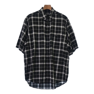 バレンシアガ(Balenciaga)のBALENCIAGA カジュアルシャツ 39(M位) 黒x白(チェック) 【古着】【中古】(シャツ)