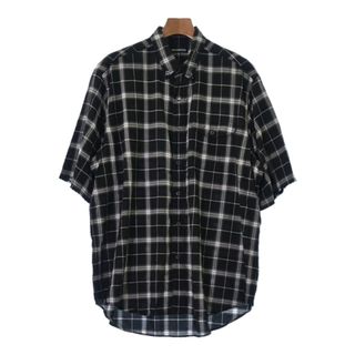 バレンシアガ(Balenciaga)のBALENCIAGA カジュアルシャツ 39(M位) 黒x白(チェック) 【古着】【中古】(シャツ)