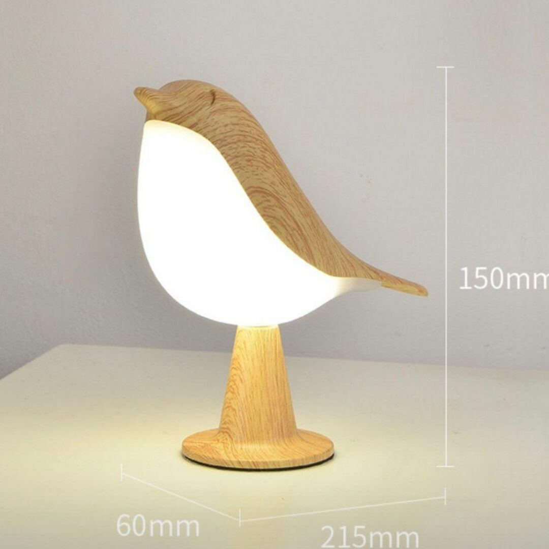 新品 ナイトライト テーブルサイドランプ 木目調 鳥型ライト - 3