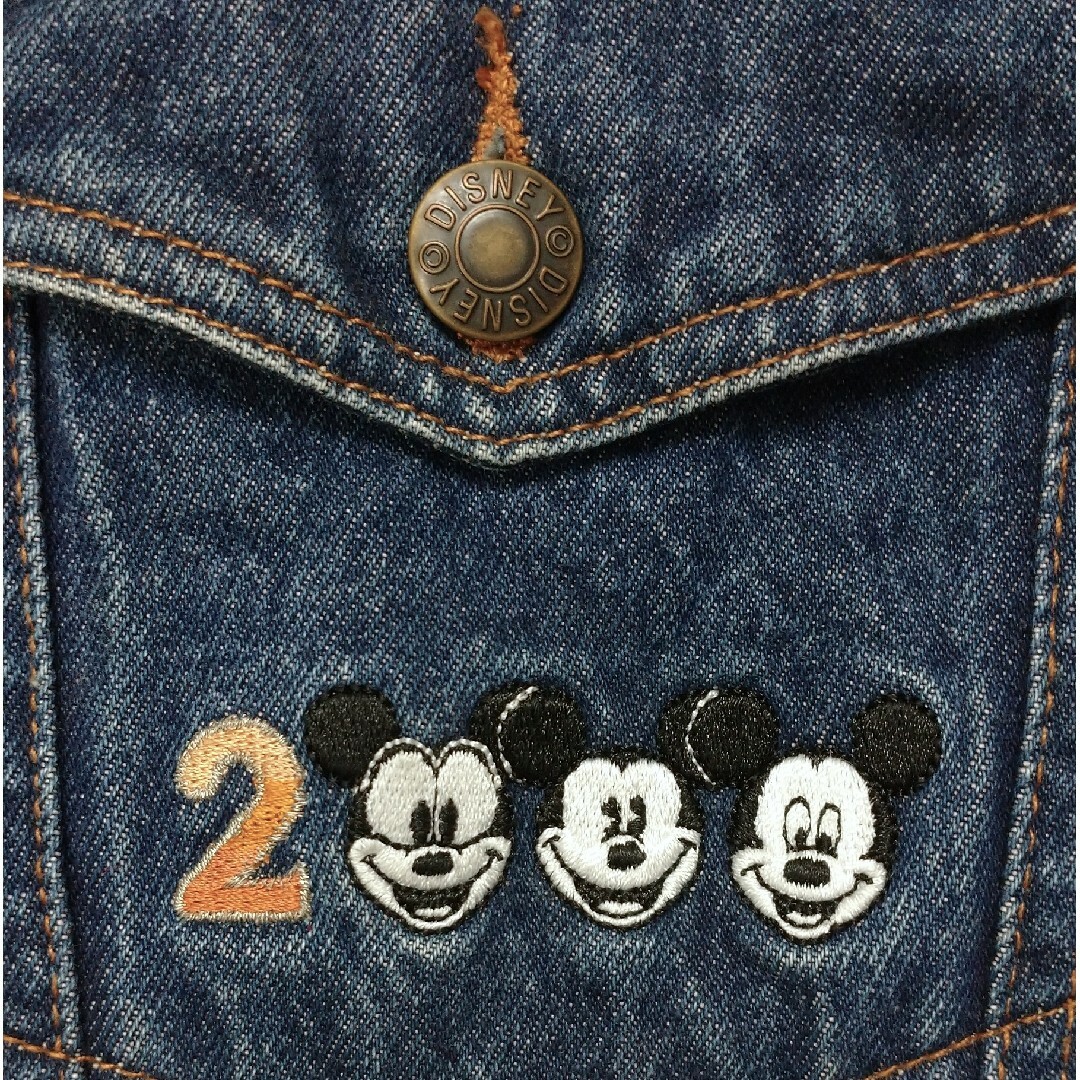 ミッキーマウス ディズニー 刺繍 2000 デニムジャケット M
