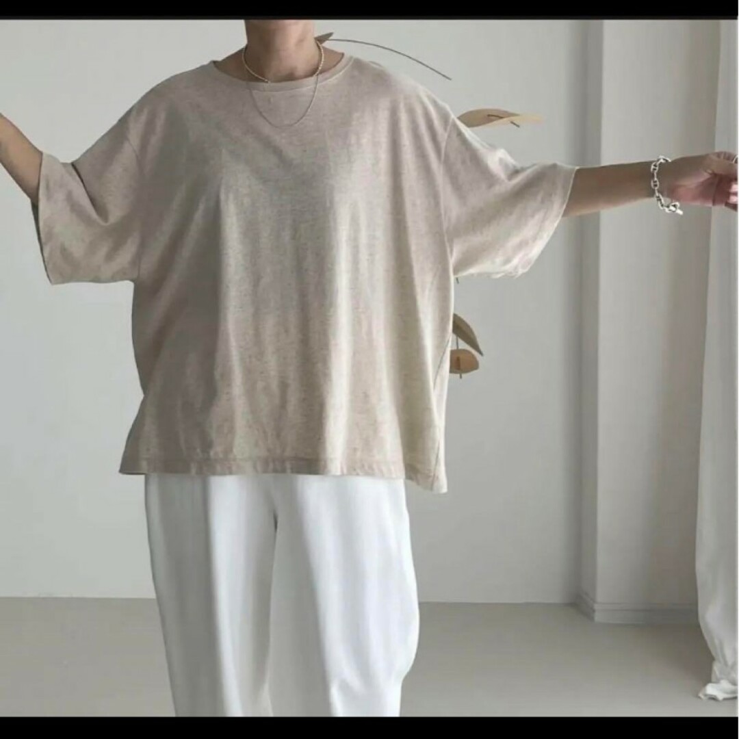 ARGUE LINEN×COTTON OVER WIDE T-SHIRTS