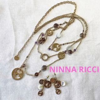 ニナリッチ(NINA RICCI)の美品　NINNA RICCI ニナリッチ　アシンメトリーロングネックレス＆ピアス(ネックレス)