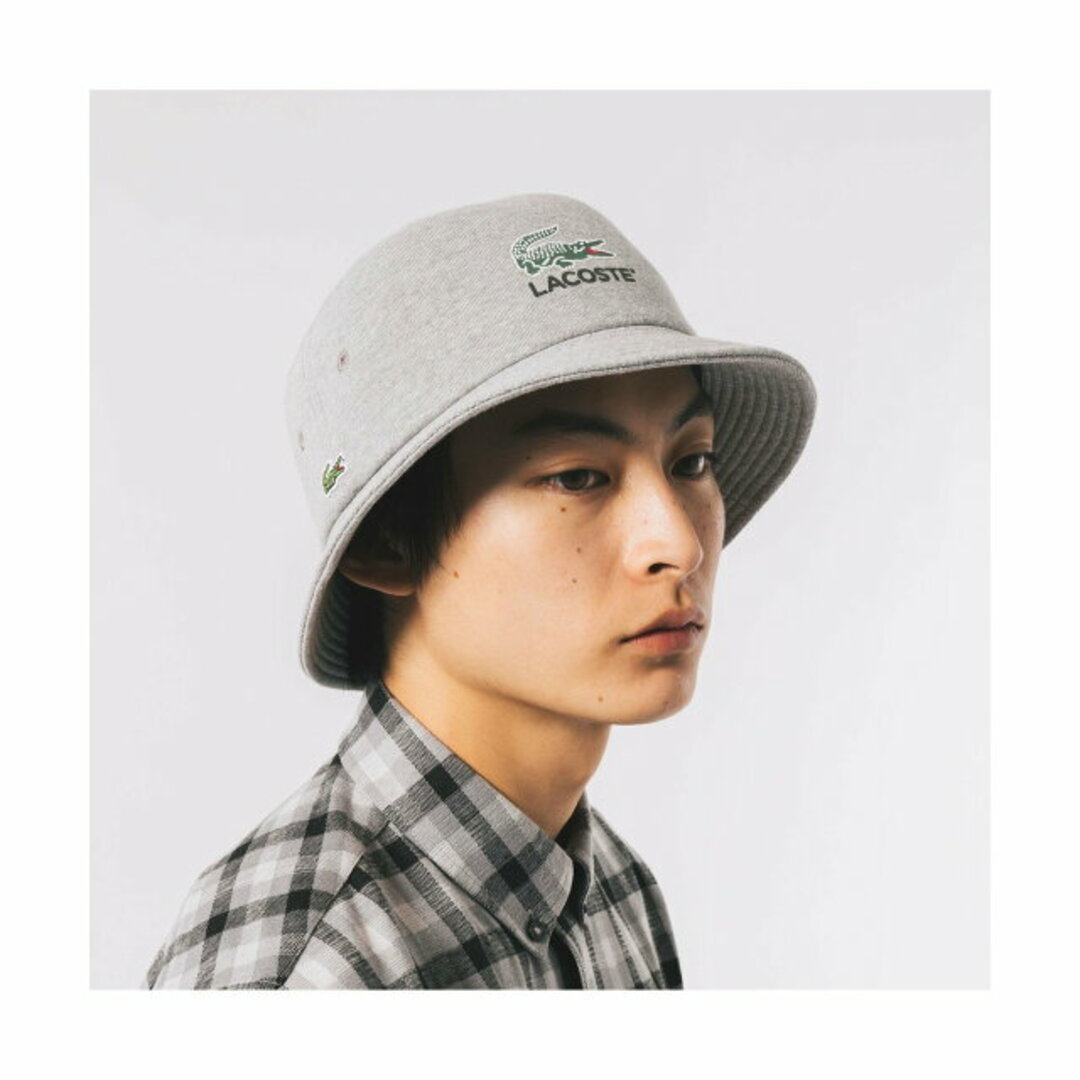 LACOSTE(ラコステ)の【グレー】ベーシックロゴスウェットバケットハット メンズの帽子(ハット)の商品写真