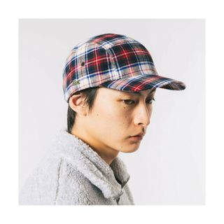 ラコステ(LACOSTE)の【ホワイト】フランネルチェックジェットキャップ(キャップ)