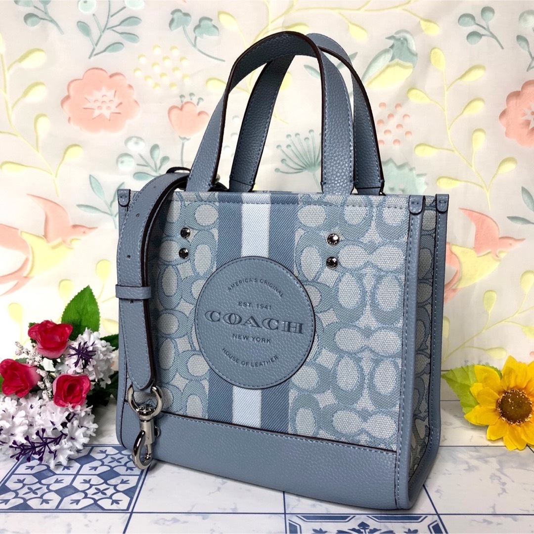 COACH水色コーチ トートバッグ ショルダーバッグ