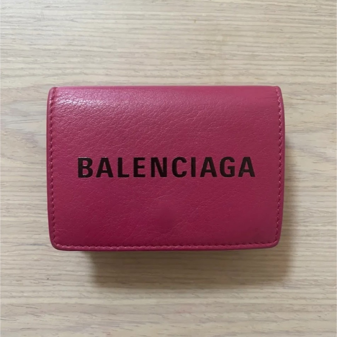 11/5まで値下☆BALENCIAGA3つ折り財布 エブリデイ フューシャピンク