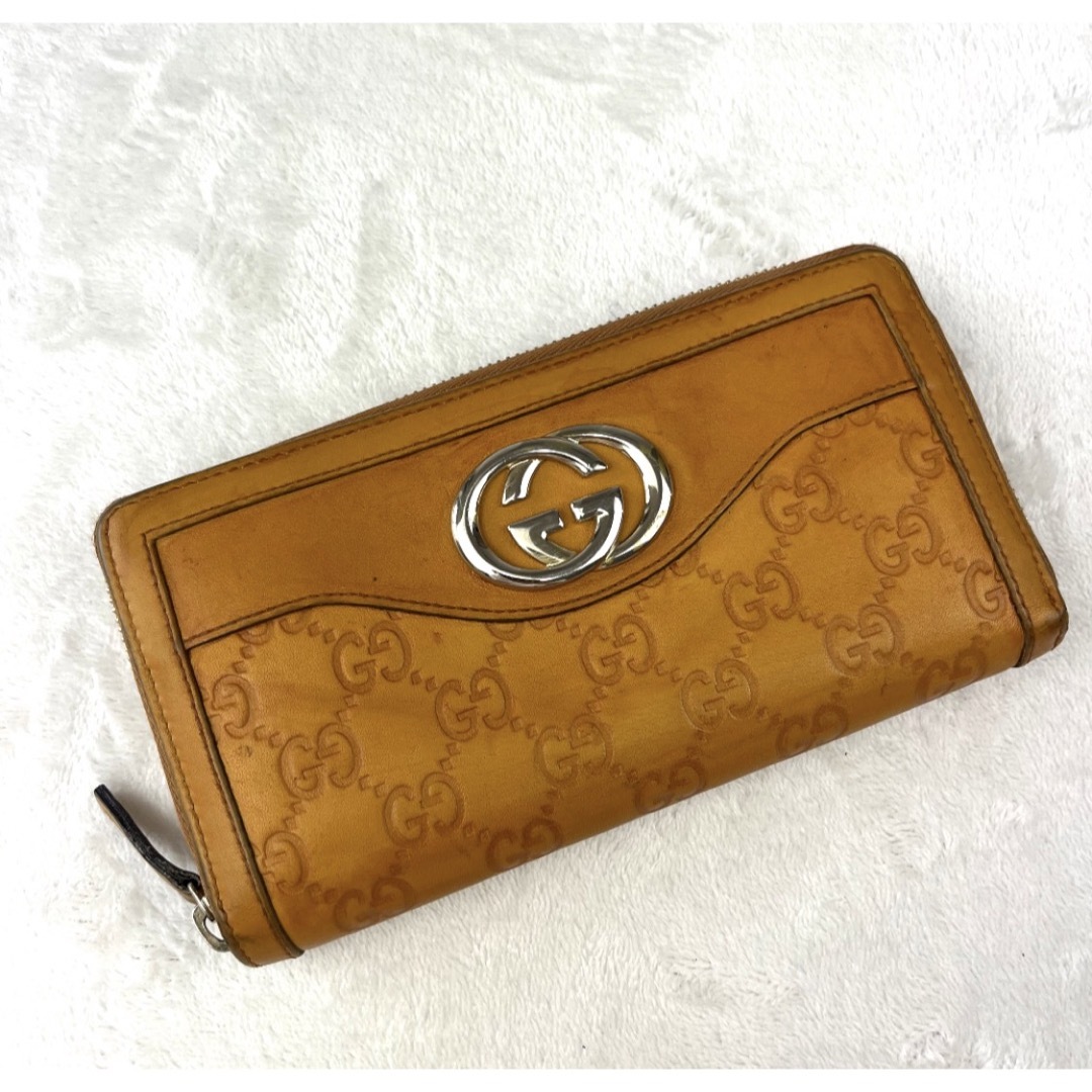 Gucci(グッチ)のグッチ　ラウンドジップ　長財布　小物　308012 黄色　GG お洒落 レディースのファッション小物(財布)の商品写真