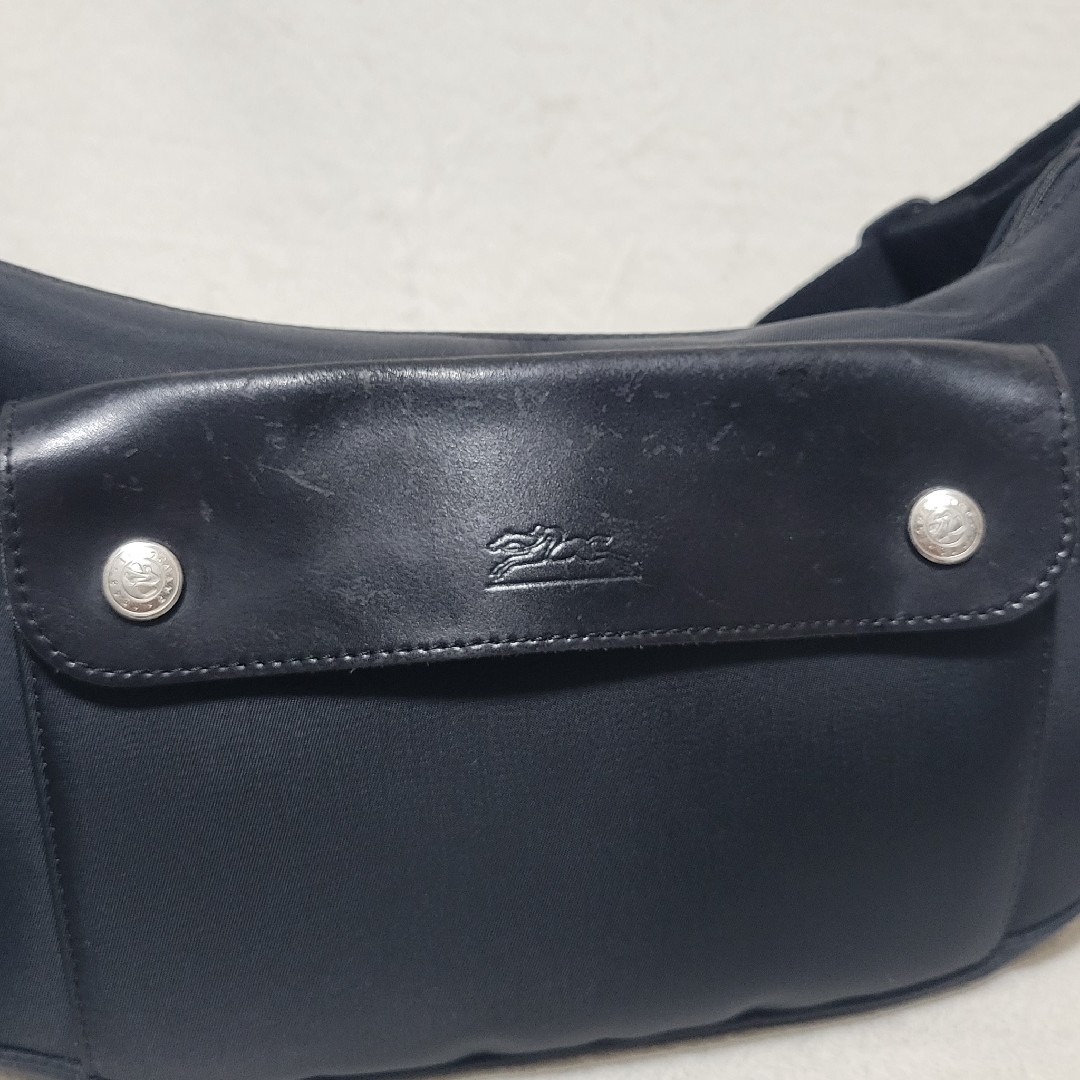 LONGCHAMP ボディバッグ 斜め掛け プリアージュ シルバー金具 ブラック