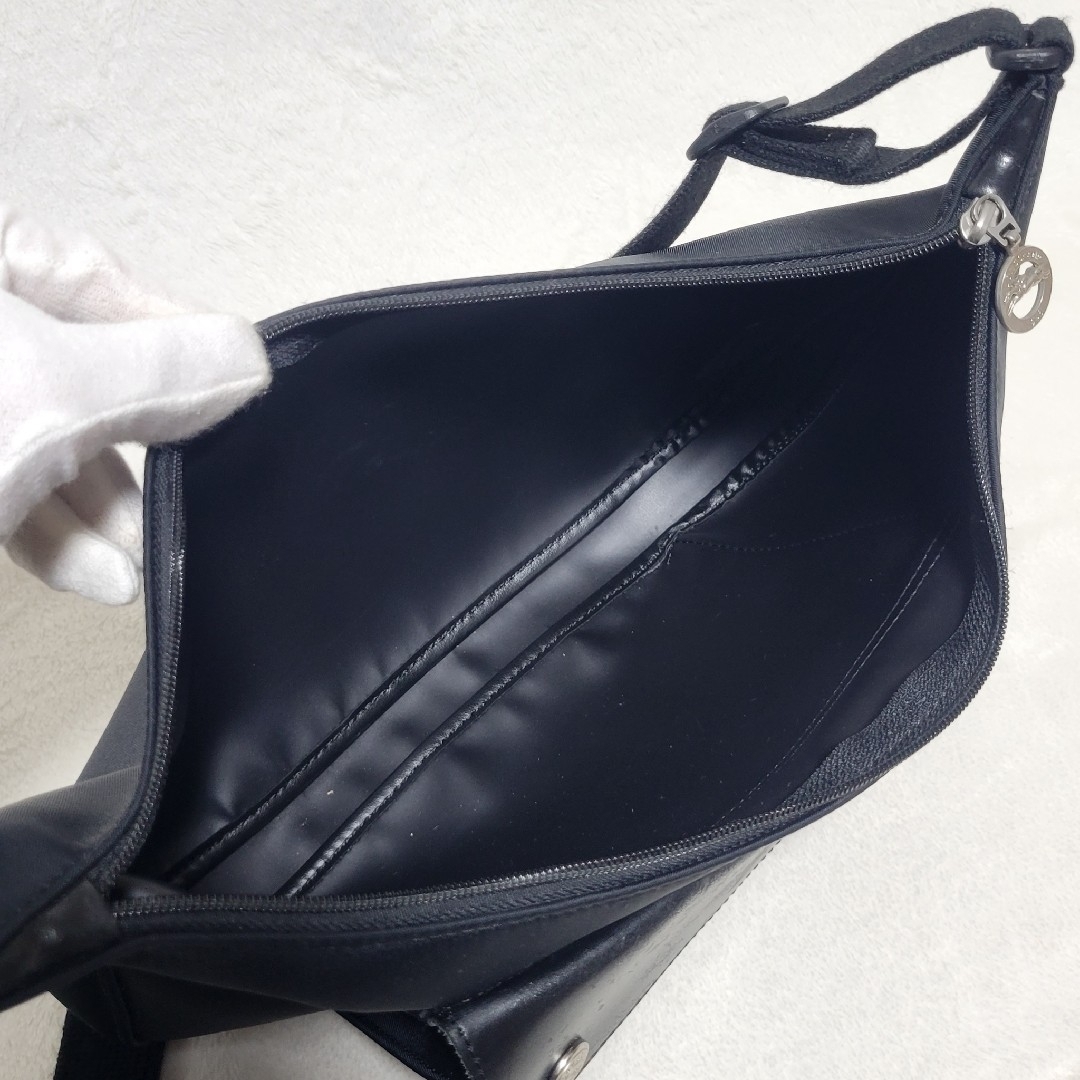 LONGCHAMP ボディバッグ 斜め掛け プリアージュ シルバー金具 ブラック