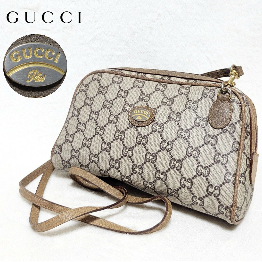 Gucci - 【美品】GUCCI plus 2WAY ショルダーバッグ ポーチ GG柄 総柄