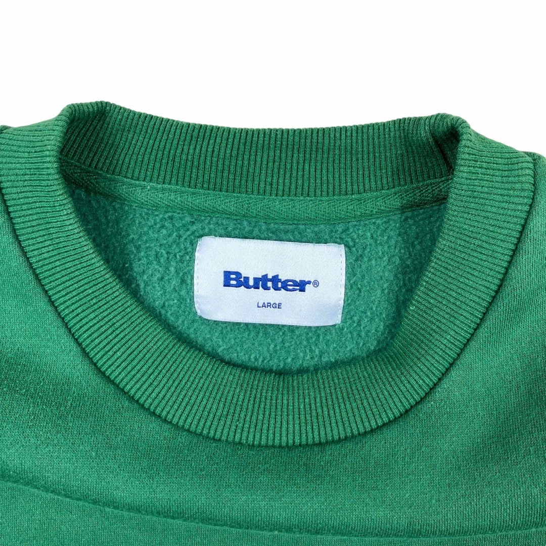 STUSSY(ステューシー)のBUTTER GOODS バターグッズ スウェットシャツ ロゴ グリーン メンズのトップス(スウェット)の商品写真