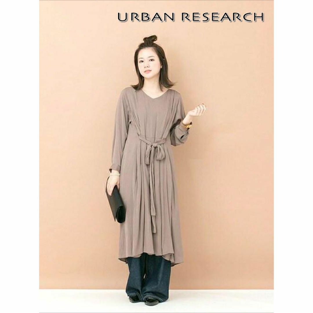 美品★URBAN RESEARCH とろみサテンドルマンワンピースH0921-6