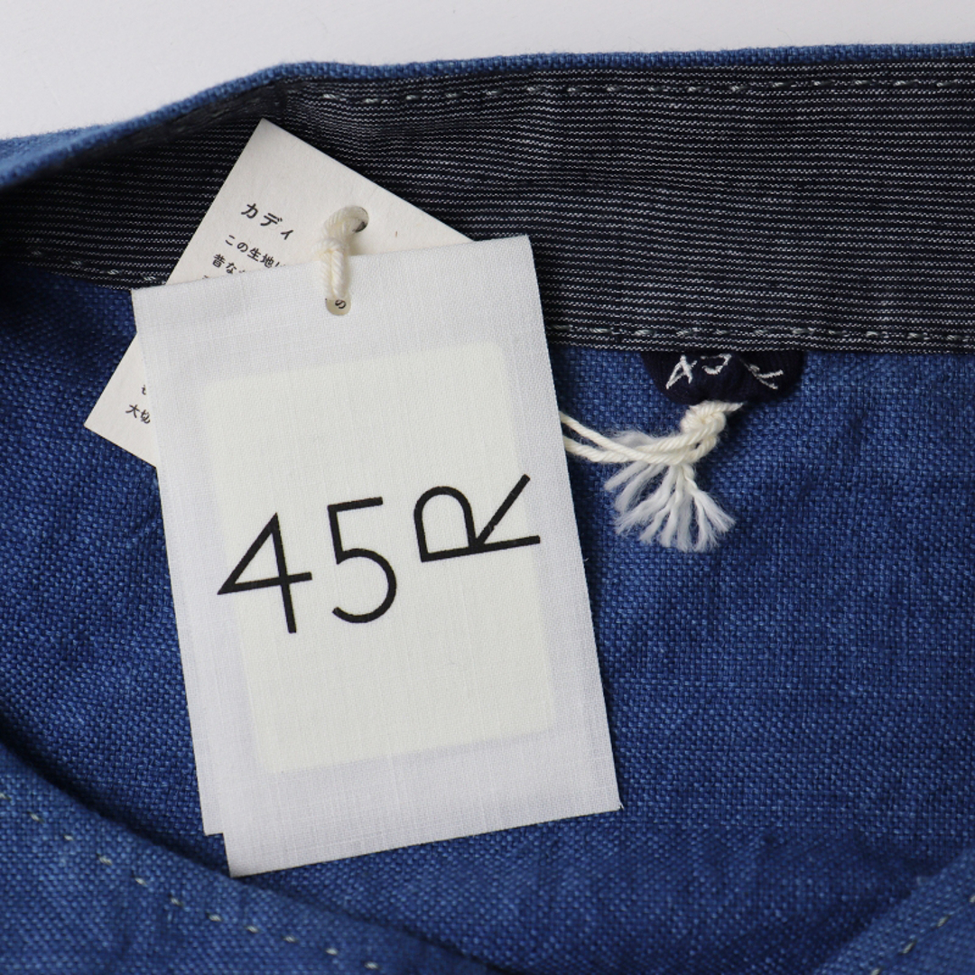 美品 フォーティーファイブアール 45R 藍染めカディシャツダックのブラウス 0/ブルー トップス 45rpm【2400013516891】
