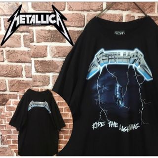 メタリカ(METALLICA)の【Lサイズ】メタリカ☆バンドTシャツ　両面プリント　ブラック　新品未使用(Tシャツ/カットソー(半袖/袖なし))