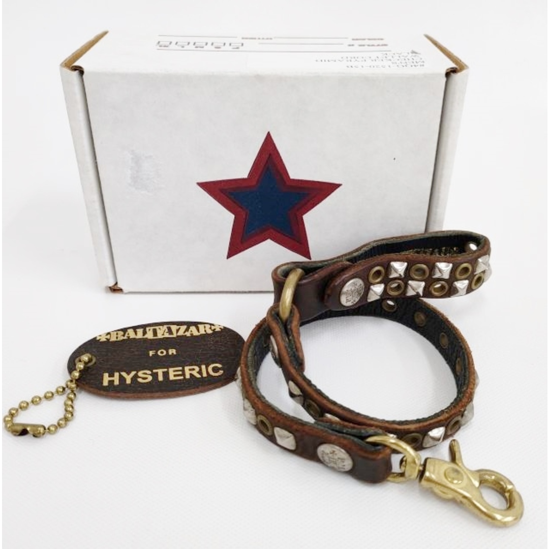 HYSTERIC GLAMOUR(ヒステリックグラマー)のHYSTERIC GLAMOUR/BALTAZAR スタッズ レザー ストラップ ウォレットコード ウォレットチェーン ブラウン メンズ ヒステリックグラマー/バルタザール【中古】3-0910G◎ メンズのファッション小物(ウォレットチェーン)の商品写真