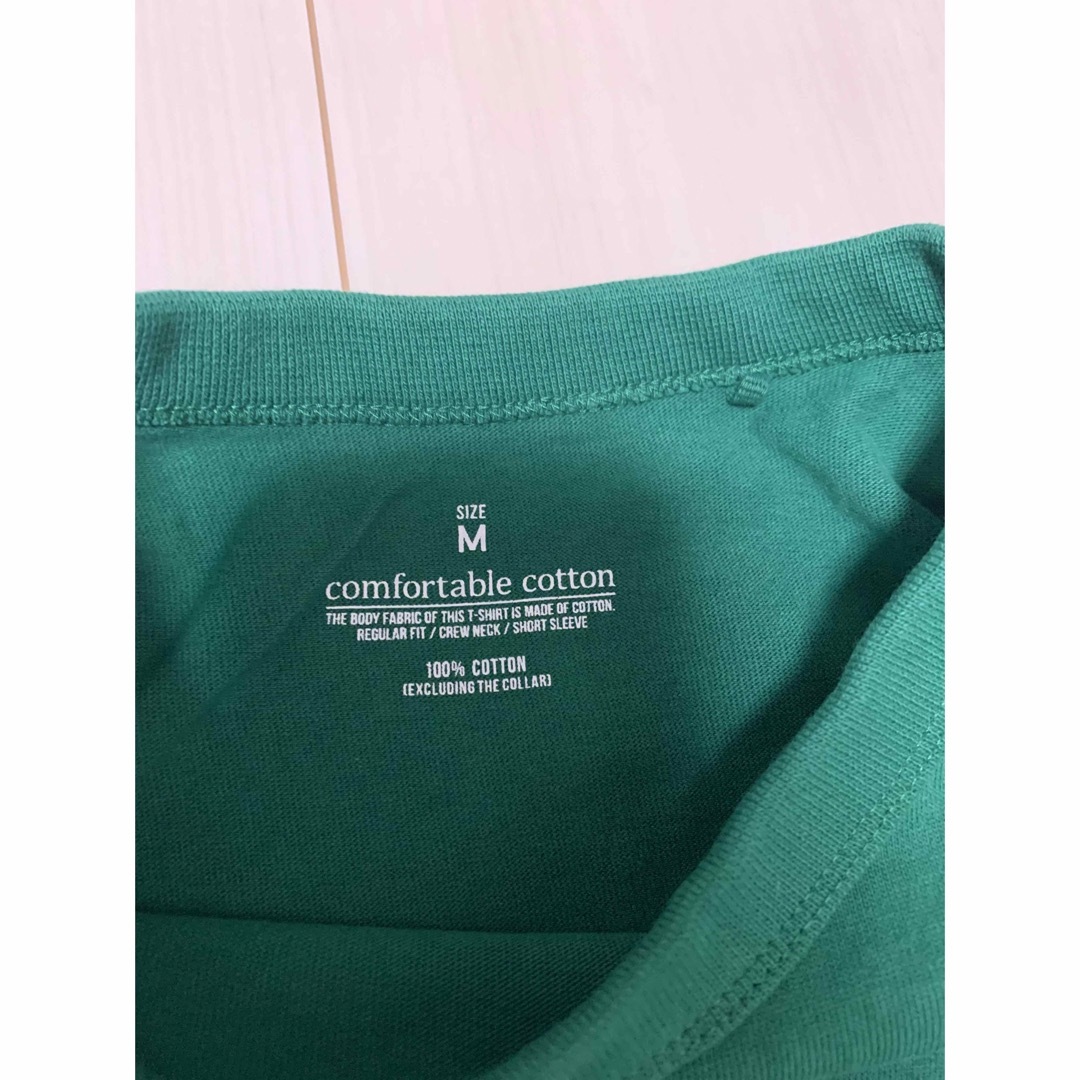 GU(ジーユー)のGU コットンクルーネックTシャツ　緑 メンズのトップス(Tシャツ/カットソー(半袖/袖なし))の商品写真