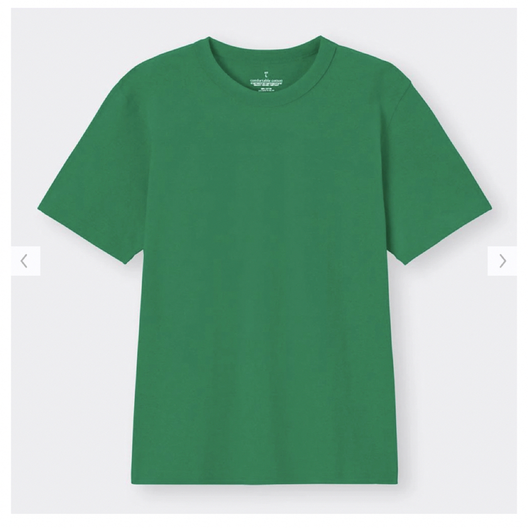 GU(ジーユー)のGU コットンクルーネックTシャツ　緑 メンズのトップス(Tシャツ/カットソー(半袖/袖なし))の商品写真