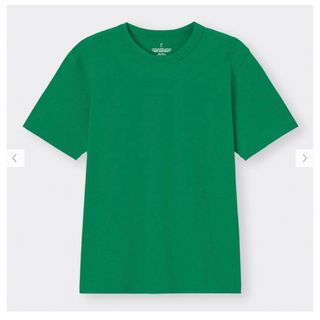 ジーユー(GU)のGU コットンクルーネックTシャツ　緑(Tシャツ/カットソー(半袖/袖なし))