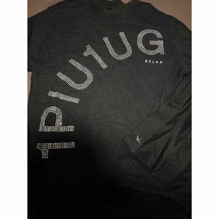 ウノピゥウノウグァーレトレ(1piu1uguale3)の 1PIU1UGUALE3 RELAX ロゴ長袖 ブラック M ラインストーン(Tシャツ/カットソー(七分/長袖))