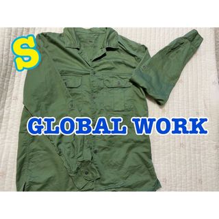 グローバルワーク(GLOBAL WORK)のミリタリーシャツ カーキ メンズ ウィメンズ(シャツ)