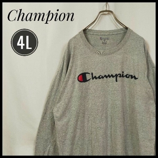 チャンピオン(Champion)のチャンピオン　４Ｌサイズ　長袖Ｔシャツ　ゆるだぼ　ビッグサイズ　デカロゴ　ロンＴ(Tシャツ/カットソー(七分/長袖))