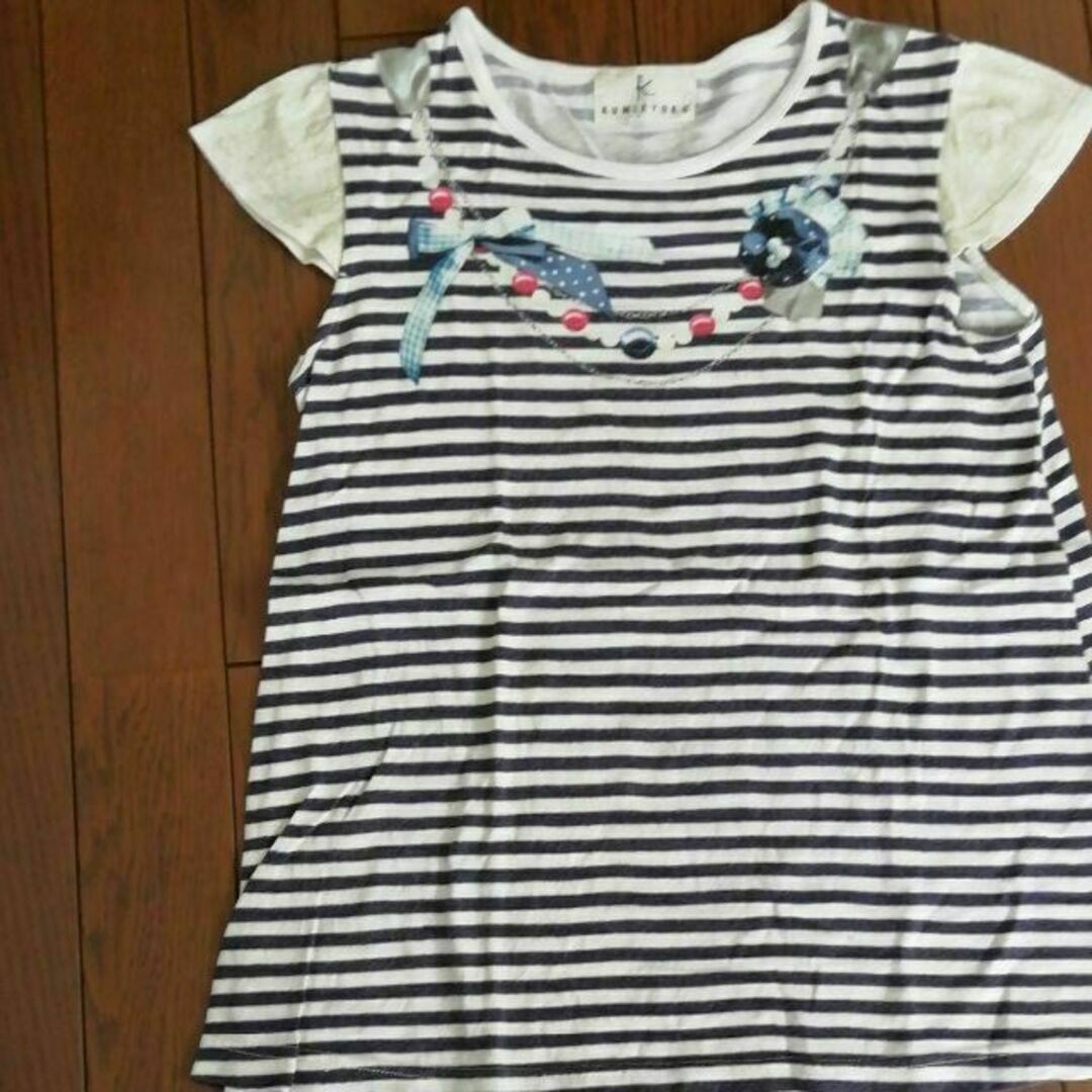 kumikyoku（組曲）(クミキョク)のクミキョク　AラインTシャツ　140cm キッズ/ベビー/マタニティのキッズ服女の子用(90cm~)(Tシャツ/カットソー)の商品写真