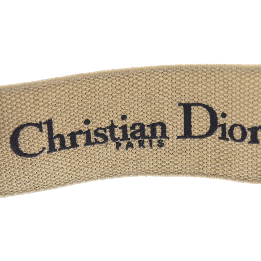 Christian Dior クリスチャンディオール エンブロイダリー キャンバス ロゴバックル ベルト B0003CBTE-M928 ネイビー/ベージュ レディース