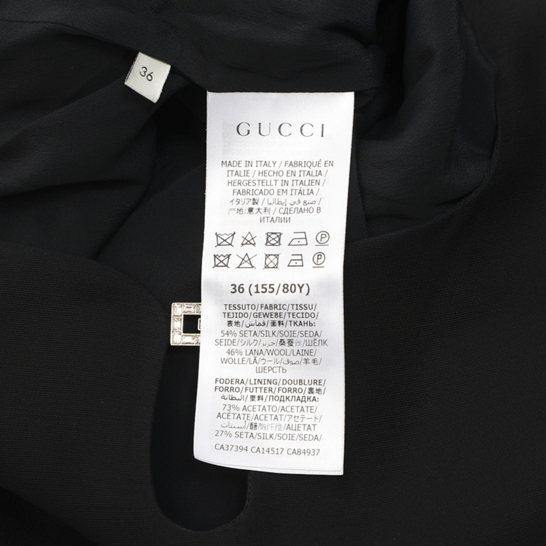 Gucci - グッチ ワンピース 半袖 シルク ブラック 36サイズ 631484の