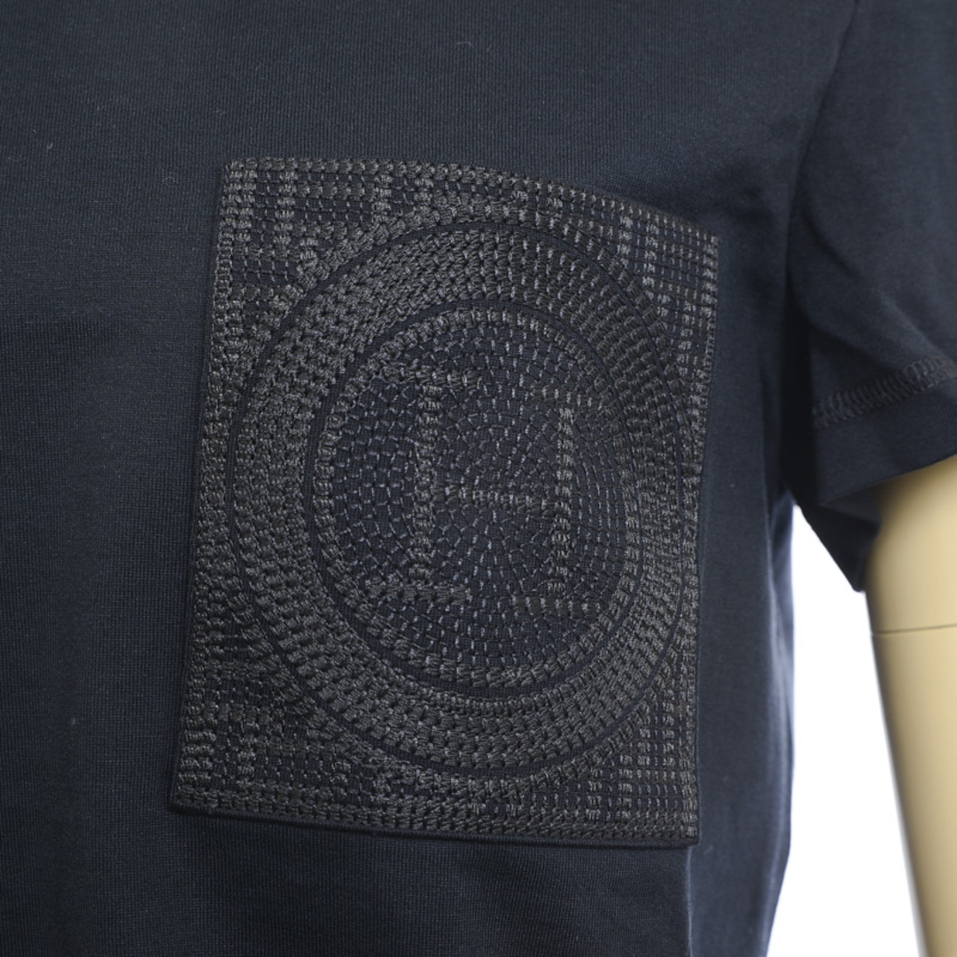 Hermes - エルメス 半袖 Tシャツ 刺繍Hロゴポケット コットン ブラック