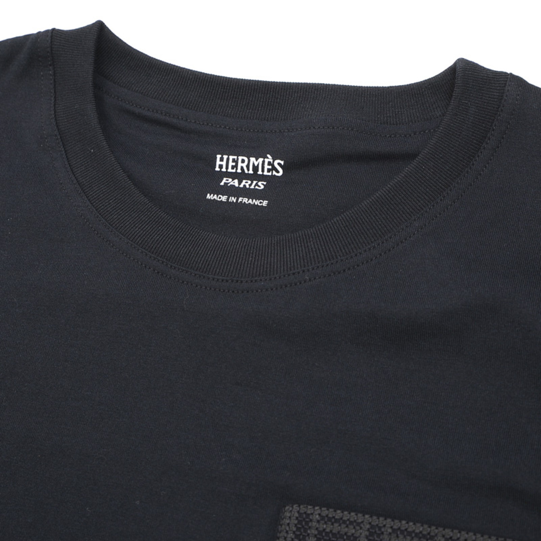 Hermes - エルメス 半袖 Tシャツ 刺繍Hロゴポケット コットン ブラック