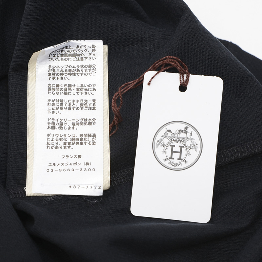 Hermes - エルメス 半袖 Tシャツ 刺繍Hロゴポケット コットン ブラック