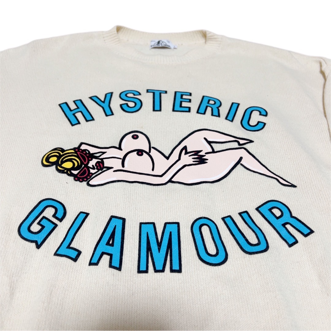 HYSTERIC GLAMOUR(ヒステリックグラマー)の希少L★ヒステリックグラマー 即完 ヒスガール セクシーガール コットンニット メンズのトップス(ニット/セーター)の商品写真