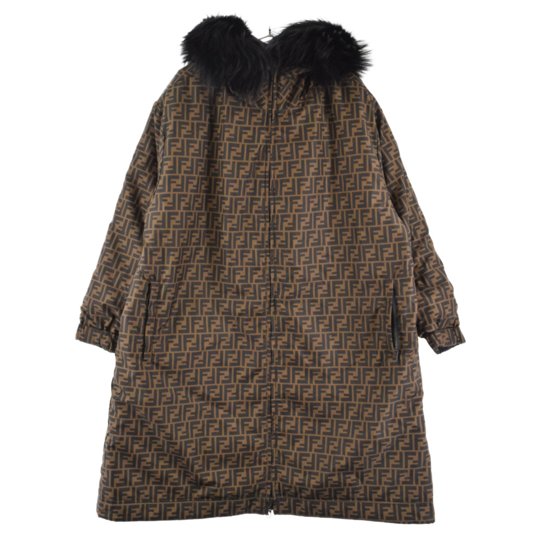 FENDI フェンディ Reversible Nylon Parka リバーシブル ズッカ柄 ナイロンコート ブラウン/ブラック FAN053 AGMXF13IZ