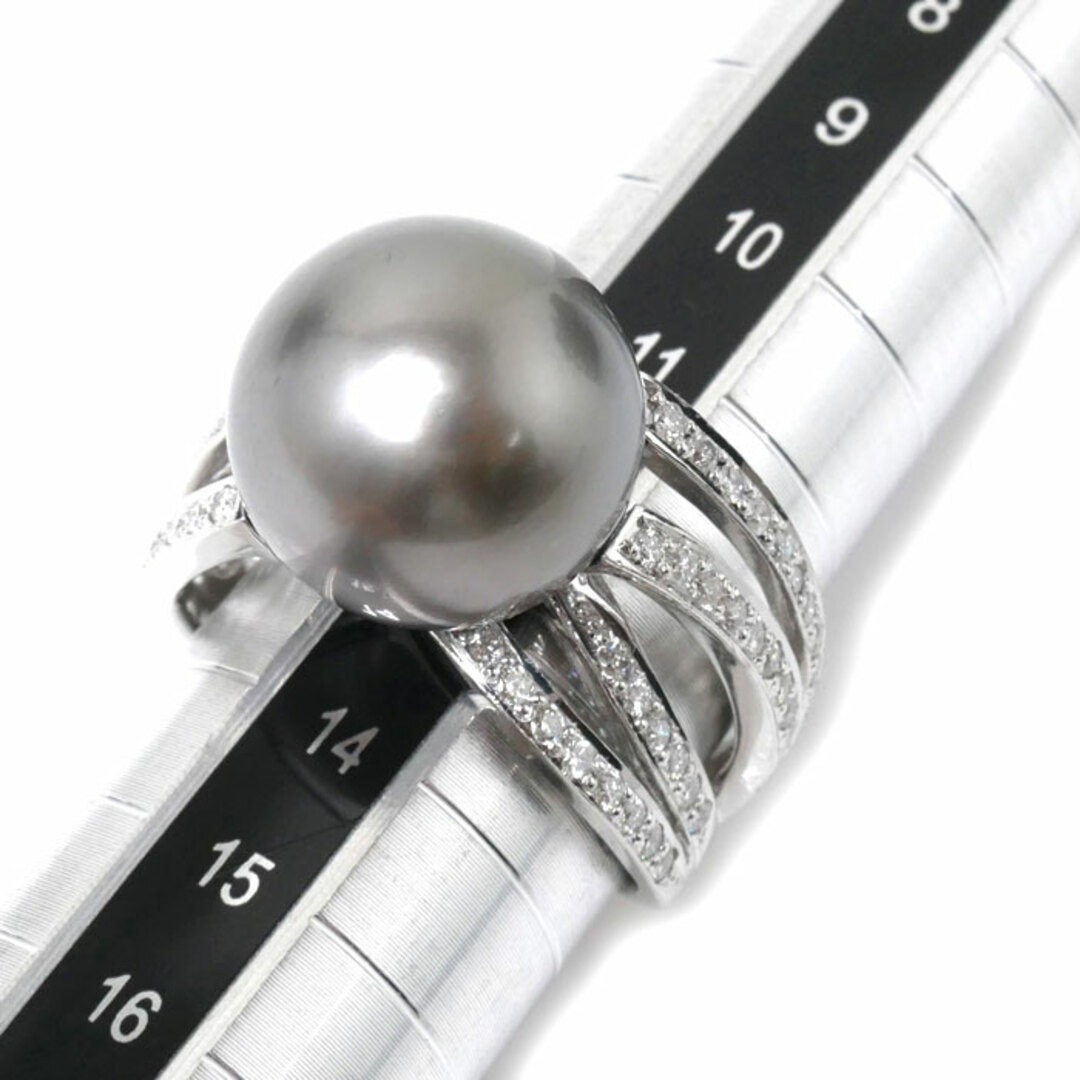 Pt900プラチナ リング・指輪 ダイヤモンド0.66ct パール約13.6mm 12号 14.3g レディース【美品】 5