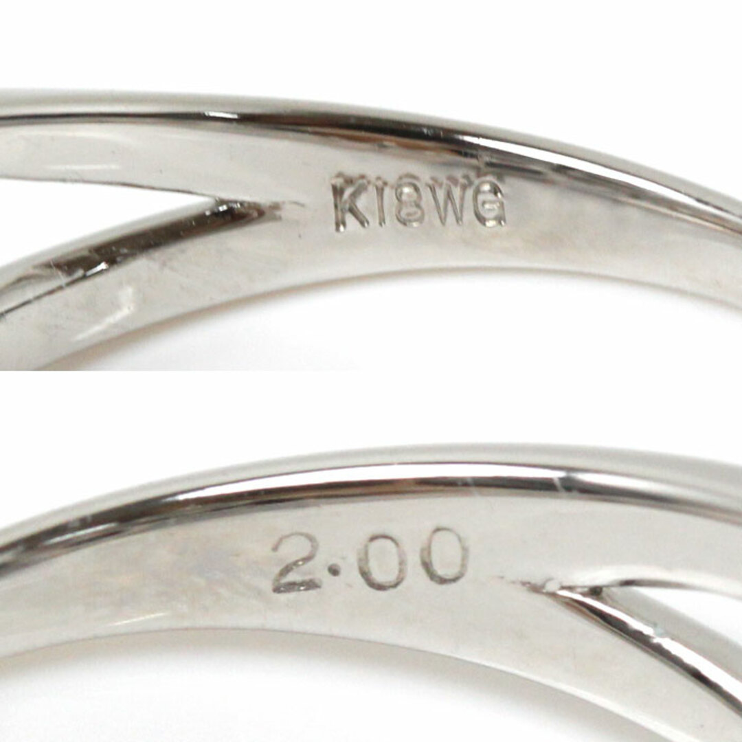 K18WG ホワイトゴールド リング・指輪 ダイヤモンド2.00ct 11号 3.0g レディース【美品】