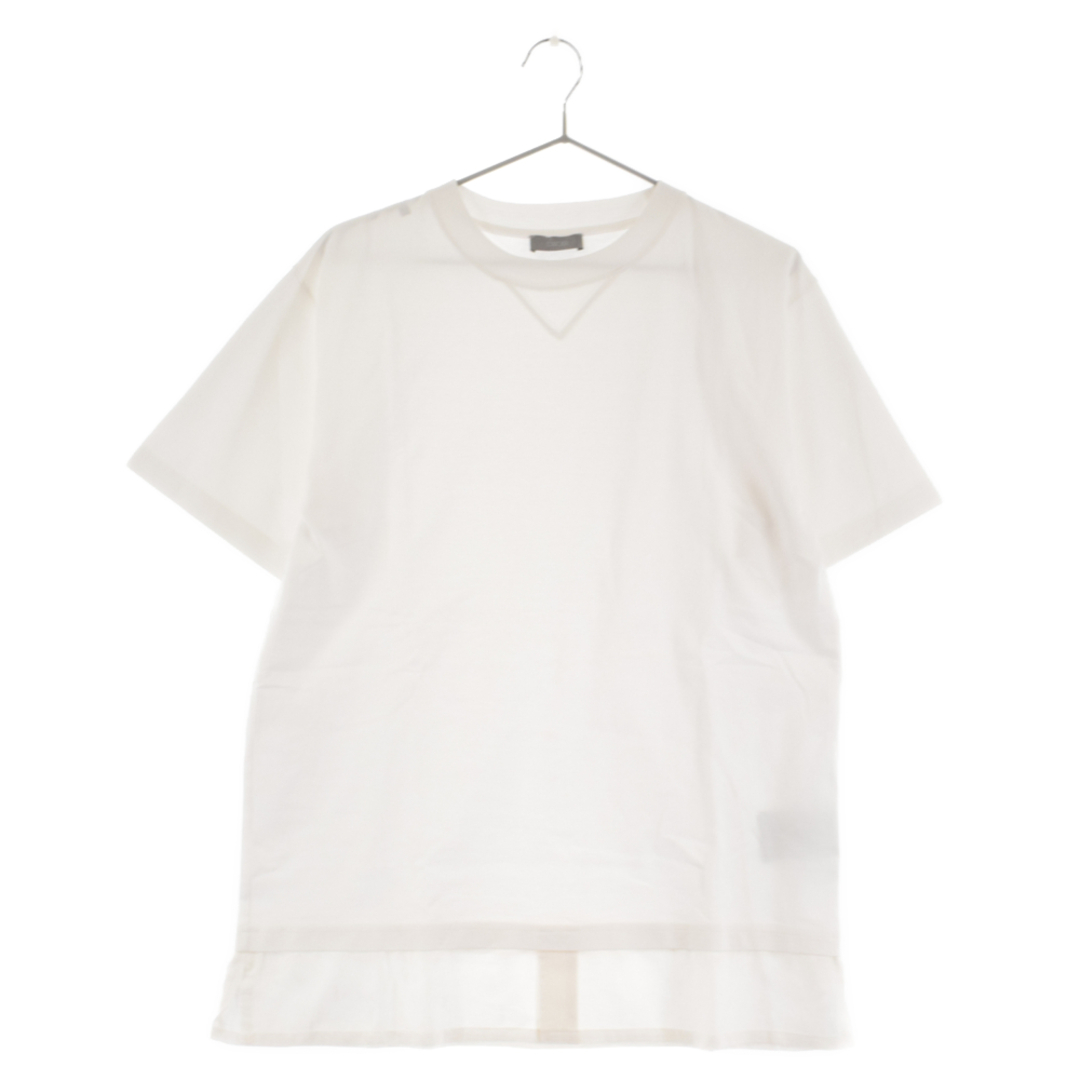 455センチ袖丈DIOR ディオール 21SS OBLIQUE LAYERED OVER TEE オブリークシャツレイヤード半袖Tシャツ ホワイト 113J632A0677