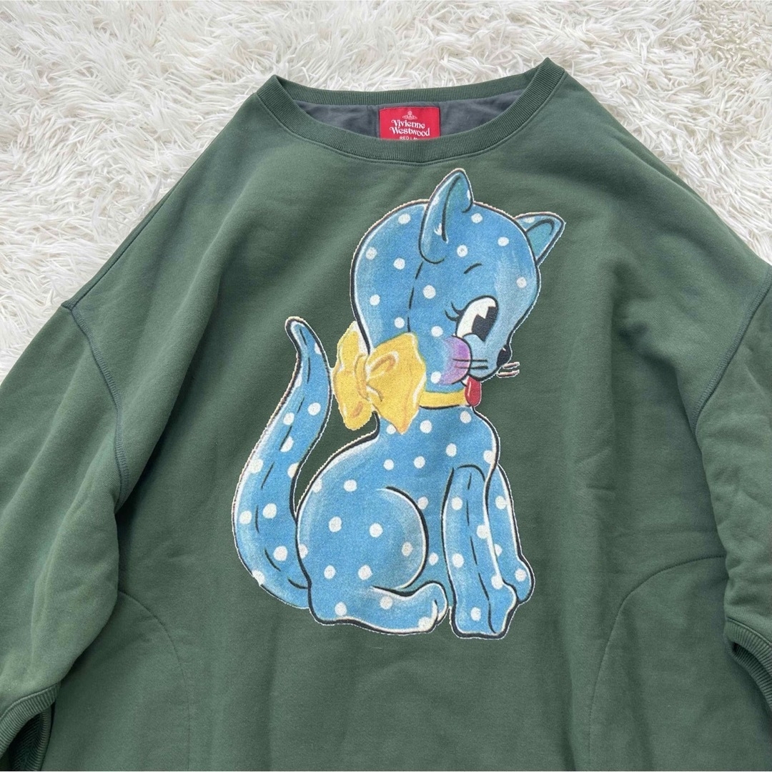 【美品】Vivienne Westwood 猫 トレーナーワンピース グリーン