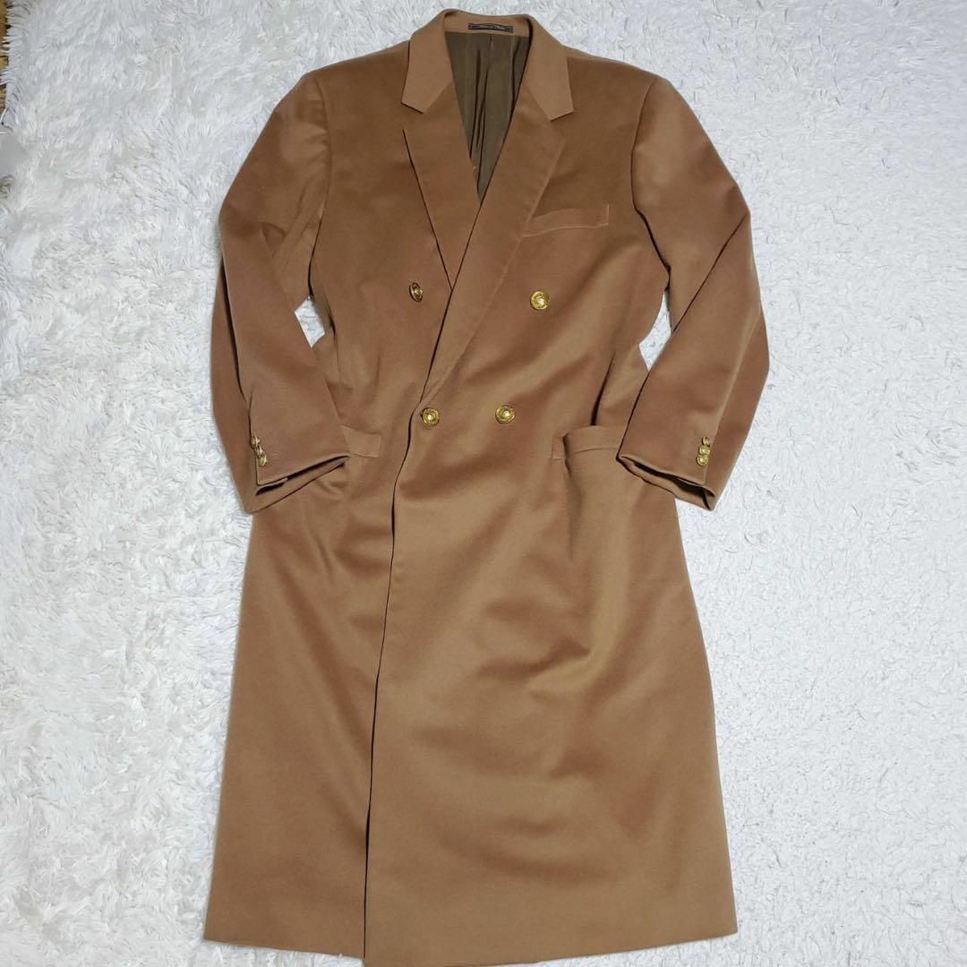 美品 XL ジャンニヴェルサーチェ チェスターコート カシミヤ 金ボタン ロング