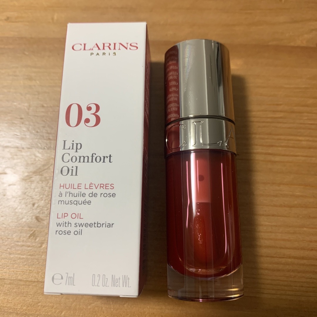 CLARINS(クラランス)の（未使用）クラランス リップコンフォートオイル 03 チェリー コスメ/美容のベースメイク/化粧品(リップグロス)の商品写真