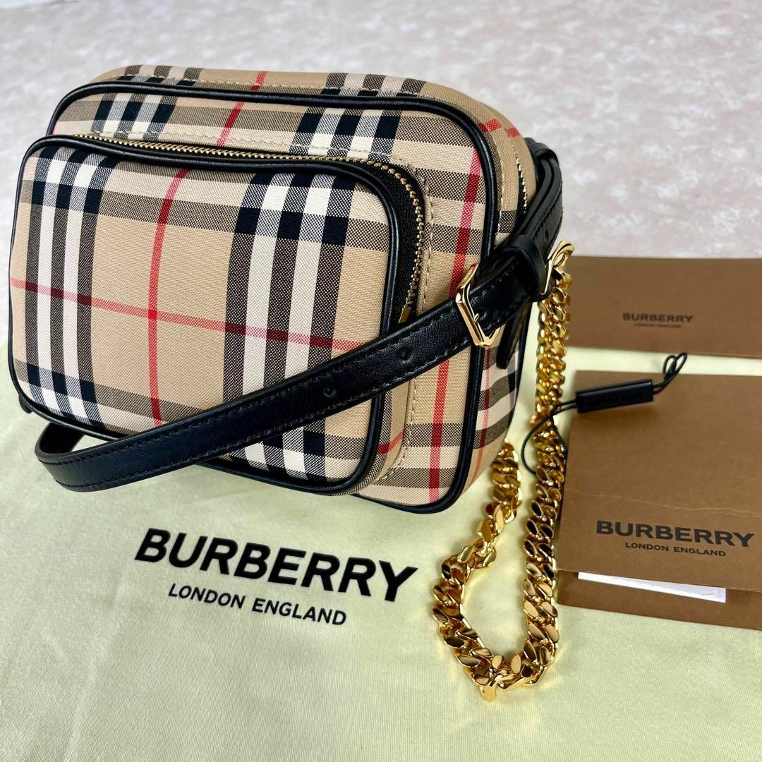 BURBERRY - バーバリー ノバチェック カメラバッグ ゴールドチェーン