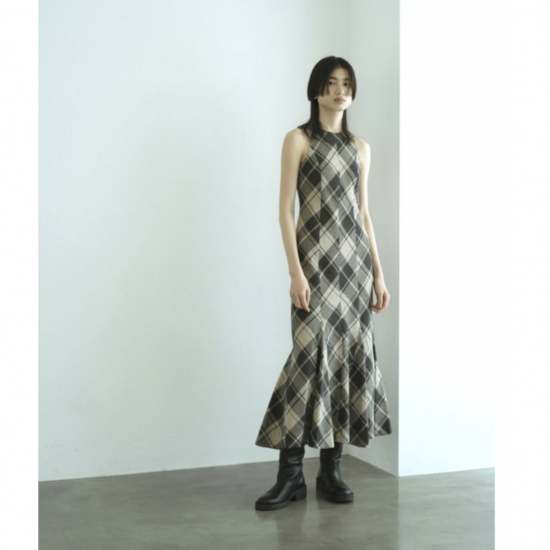 【人気】Bias Check Panel Dress